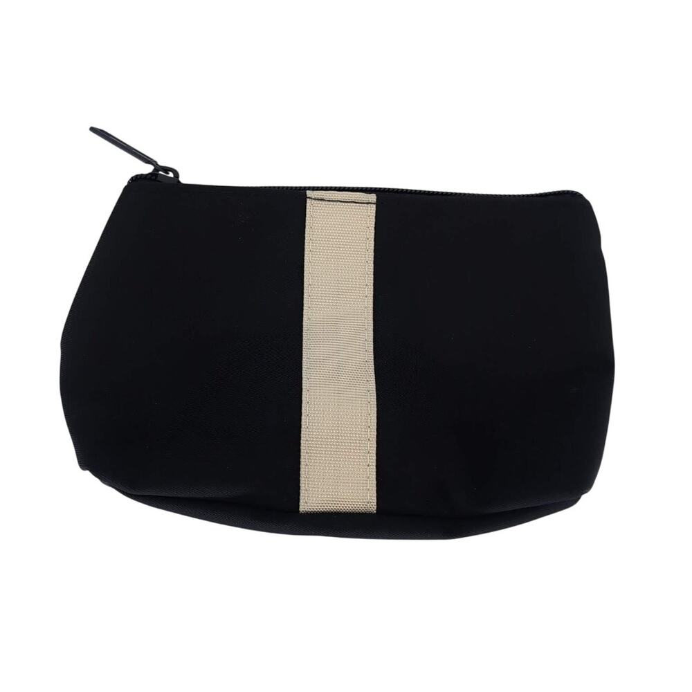Qatar Air Small Black & Cream Cosmetic Toiletries Bag Accessories Travel Pouch